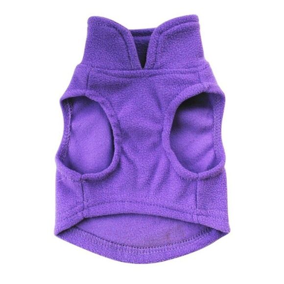 DAILY LIFESTYLE SMALL DOG PLUSH WARM WINDPROOF WINTER VEST - PURPLE - Picture 3 of 4